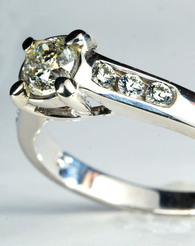 Diamond & 18 Karat White Gold Ring
