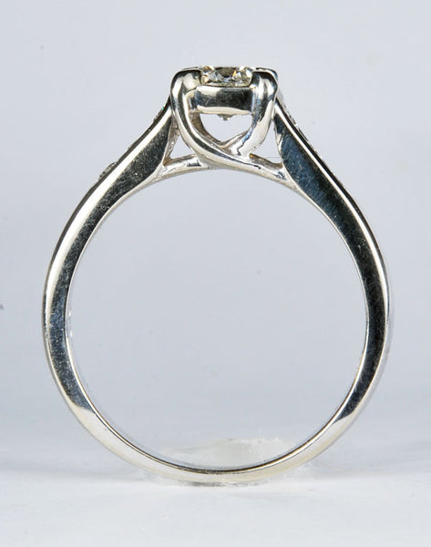 Diamond & 18 Karat White Gold Ring
