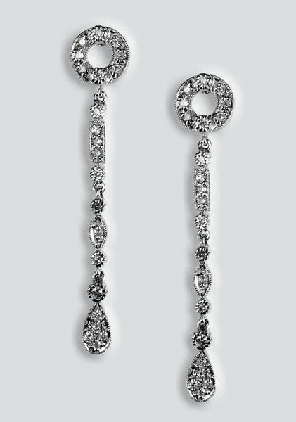 Estate Dangle Diamond Earrings