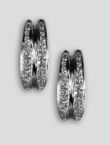 Diamond Half Hoop Earrings