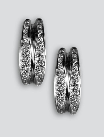 Diamond Half Hoop Earrings