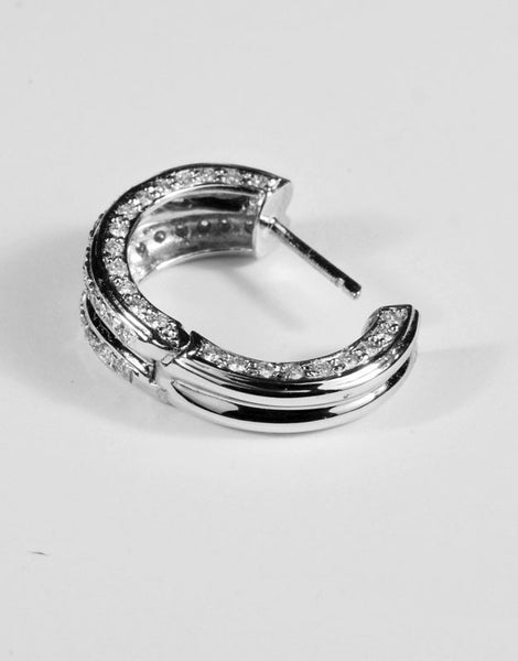 Diamond Half Hoop Earrings