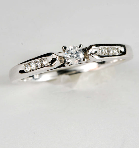 Classic Diamond Ring, 14 Karat White Gold