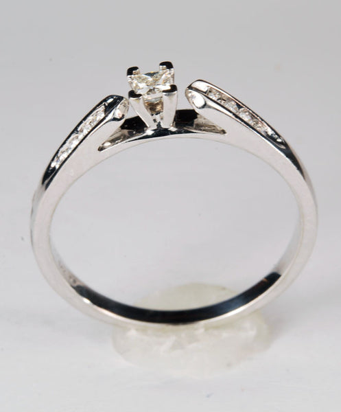 Classic Diamond Ring, 14 Karat White Gold