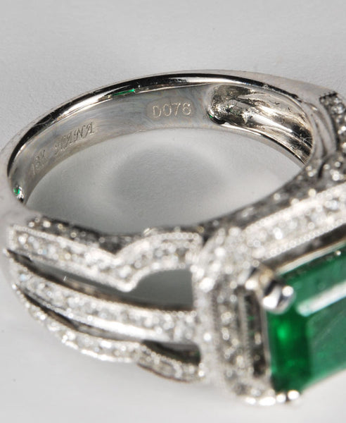 Estate 1.38ct Emerald & Diamond Ring