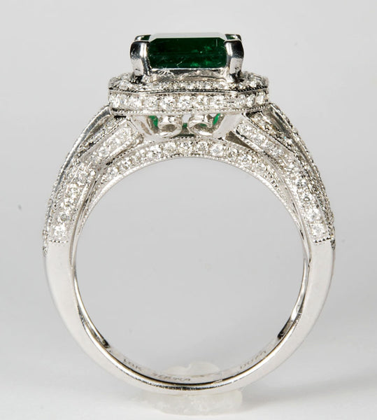 Estate 1.38ct Emerald & Diamond Ring