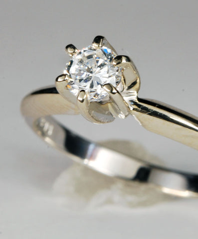 Classic Solitaire 6 Prong Round Diamond Ring