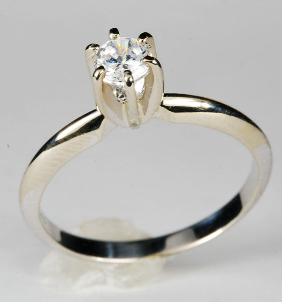 Classic Solitaire 6 Prong Round Diamond Ring