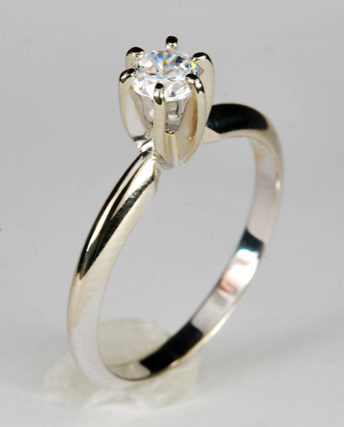 Classic Solitaire 6 Prong Round Diamond Ring