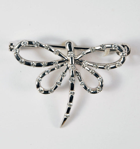 Estate Diamond Dragonfly Broach