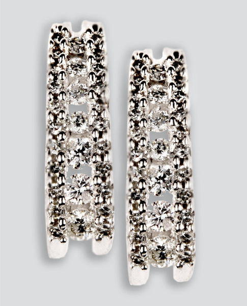 Estate 14 Karat White Gold Diamond Yellow Sapphire Earrings