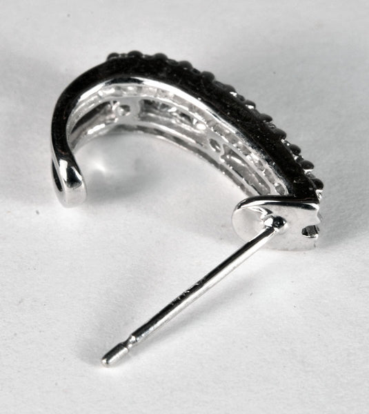 Estate 14 Karat White Gold Diamond Yellow Sapphire Earrings