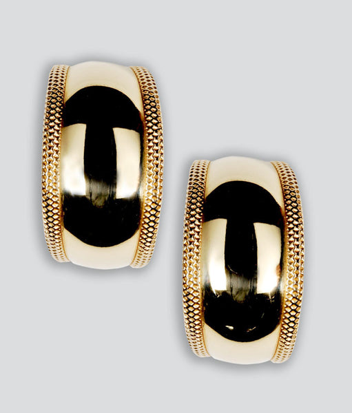 Classic Gold Wide Hoop Earrings