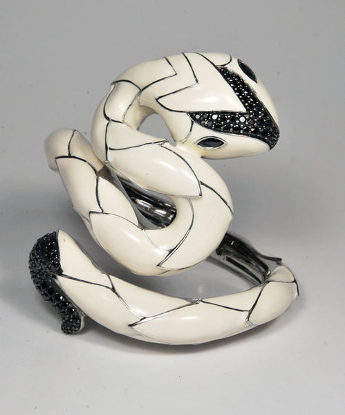 Serpentine Enamel Cuff Bracelet - Belle Etoile