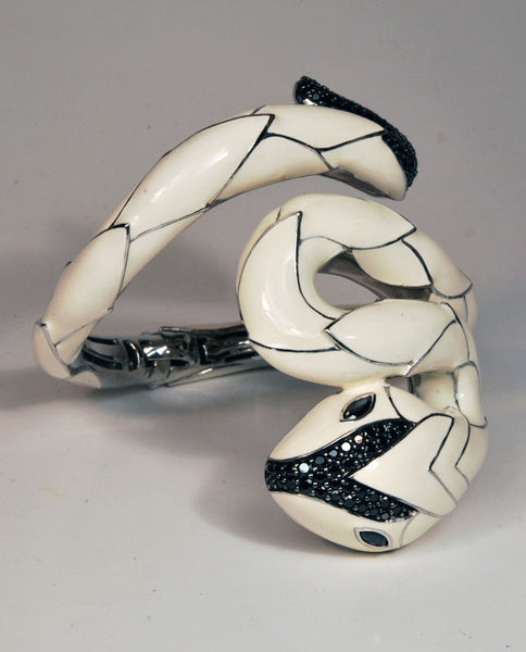 Serpentine Enamel Cuff Bracelet - Belle Etoile