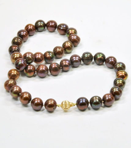 Freshwater Chocolate Pearl Necklace, 18'