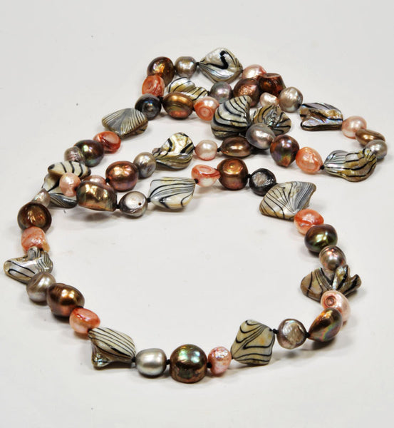 Freshwater Multi-Color Baroque Pearl Necklace, 32'