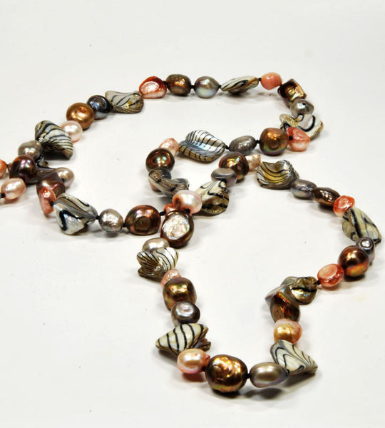 Freshwater Multi-Color Baroque Pearl Necklace, 32'