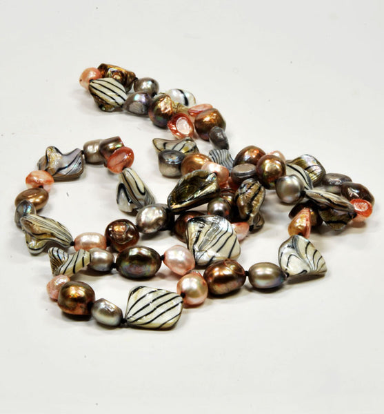Freshwater Multi-Color Baroque Pearl Necklace, 32'