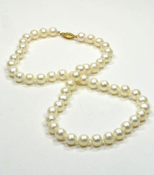 Freshwater White Pearl Necklace, 7-8mm