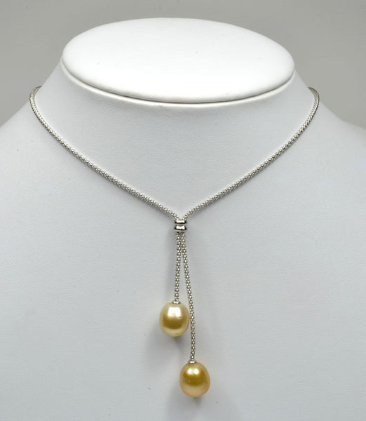 Two Drop Freshwater Pearl Necklace
