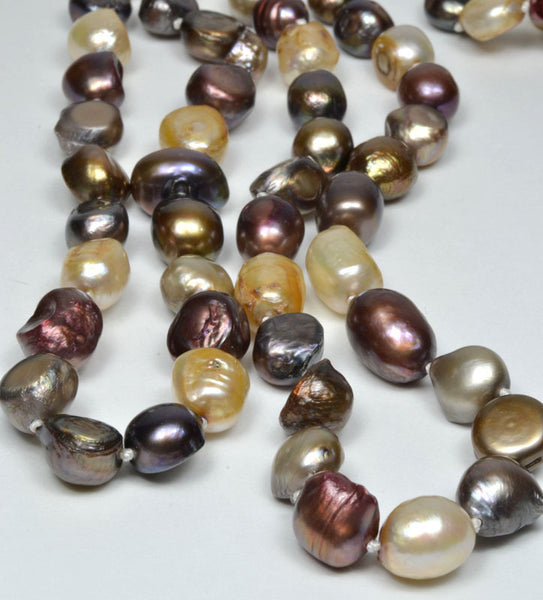 Freshwater Multi Color Baroque Pearl Necklace, 10-11mm