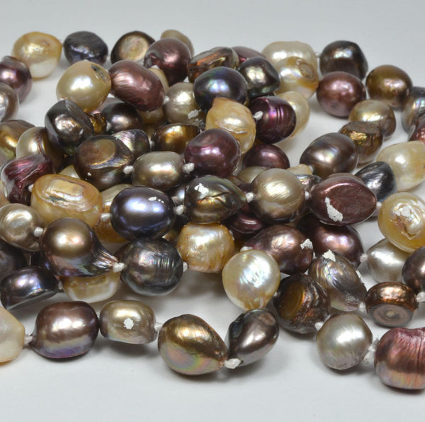 Freshwater Multi Color Baroque Pearl Necklace, 10-11mm