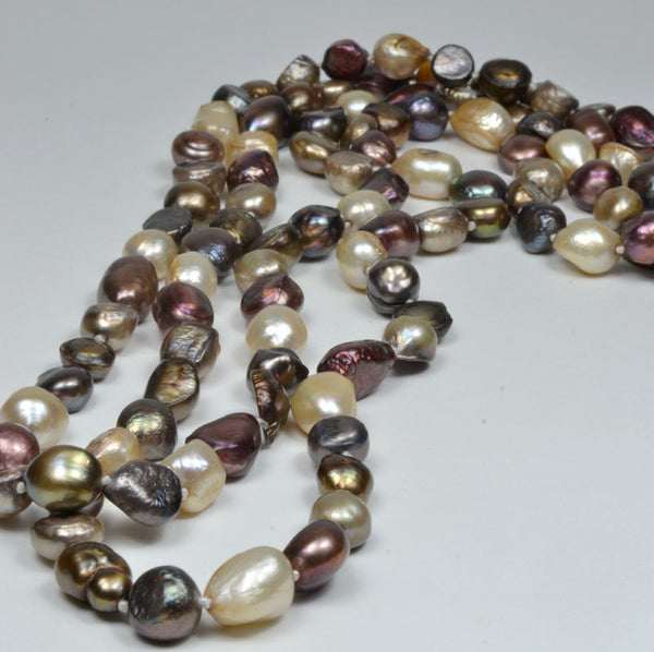 Freshwater Multi Color Baroque Pearl Necklace, 25"