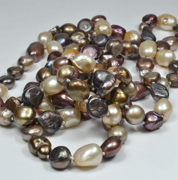 Freshwater Multi Color Baroque Pearl Necklace, 25"