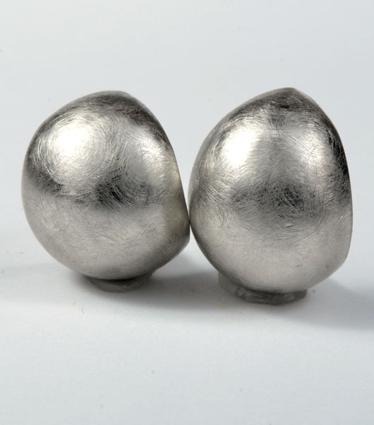 Sterling Silver Brushed Half Hoop Earring