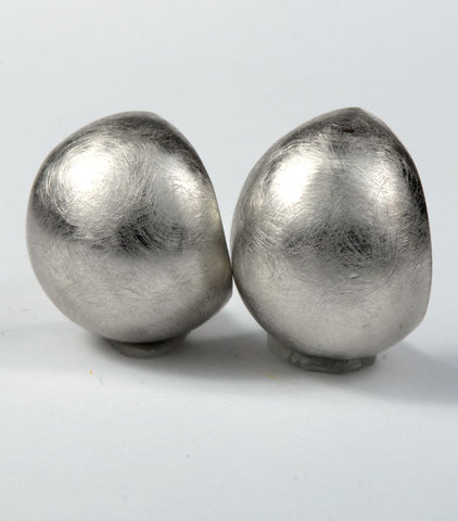 Sterling Silver Brushed Half Hoop Earring