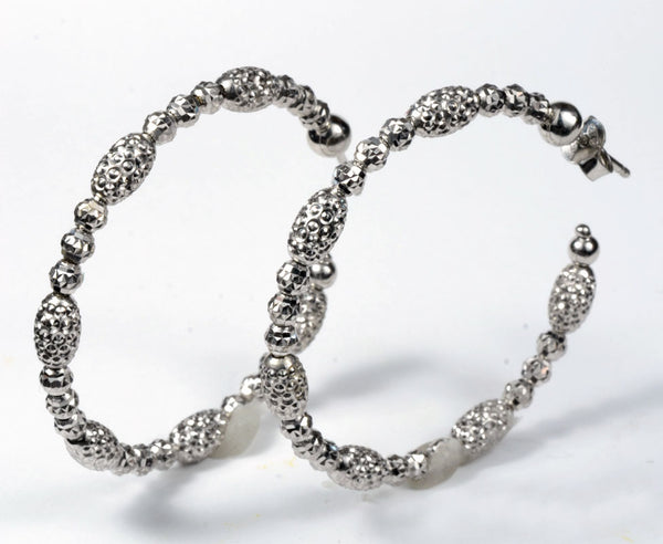 Officina Bernardi, Sterling Silver 3mm Hoop Earrings