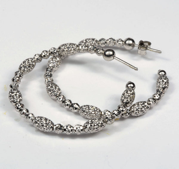 Officina Bernardi, Sterling Silver 3mm Hoop Earrings