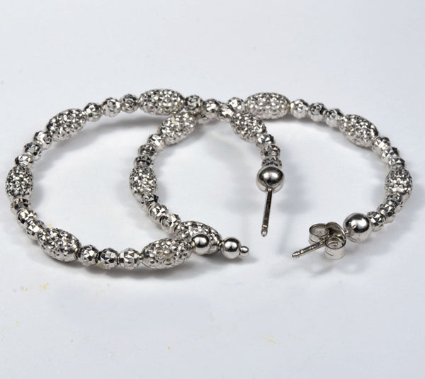 Officina Bernardi, Sterling Silver 3mm Hoop Earrings