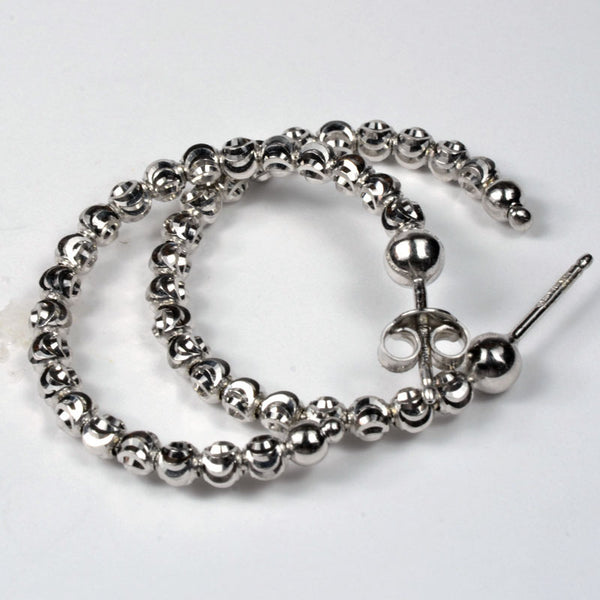 Officina Bernardi, Sterling Silver Full Beaded Hoop Earrings