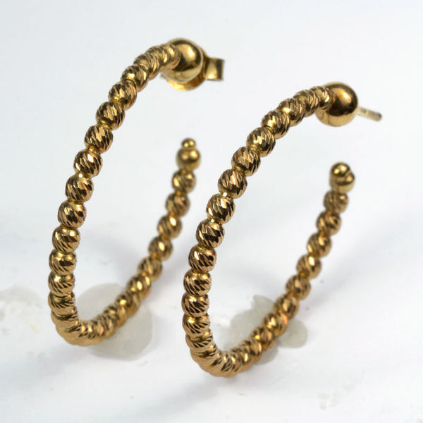 Officina Bernardi, Yellow Rhodium Hoop Earrings