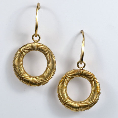 Single Circle Brushed Wire Earrings