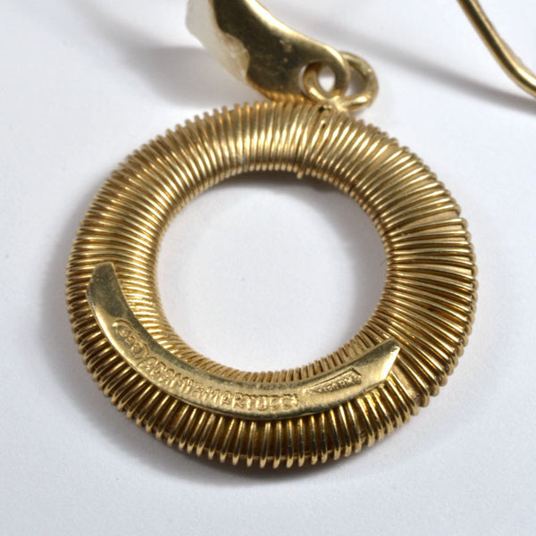 Single Circle Brushed Wire Earrings