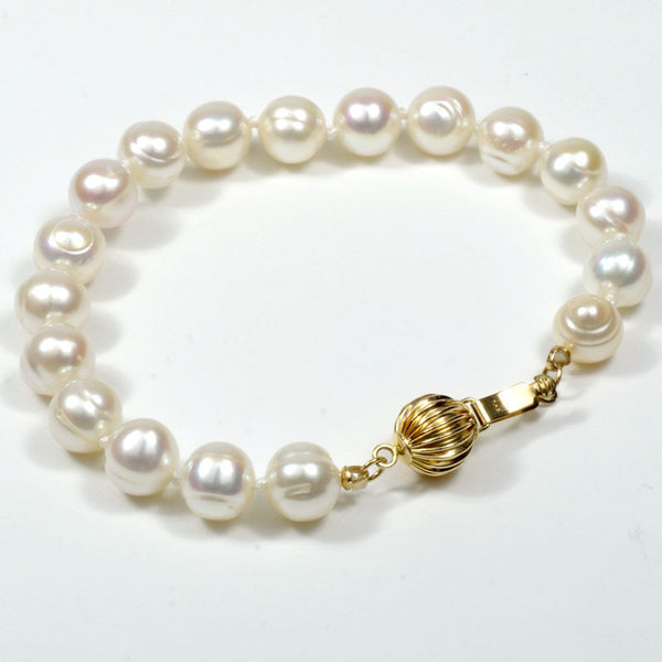 Freshwater White Pearl Bracelet, 7.5"
