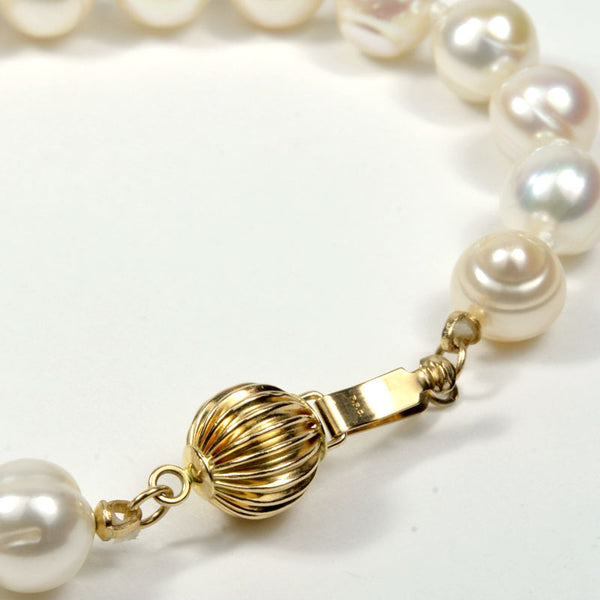 Freshwater White Pearl Bracelet, 7.5"