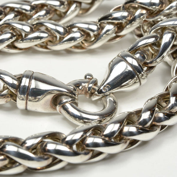 Sterling Silver Large Rope Style Necklace