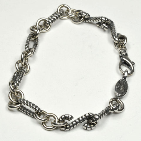 Sterling Silver S Links & Ovals Bracelet