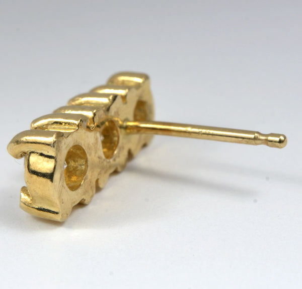 Three Drop Diamond Post Earrings