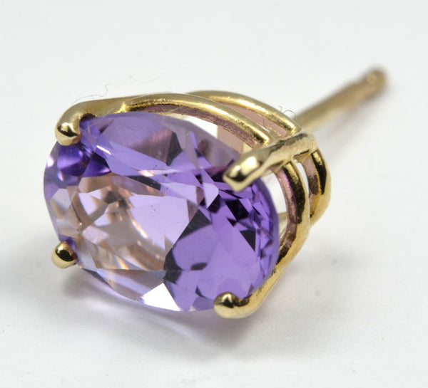 Oval Amethyst Stud Earrings