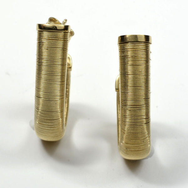 Mesh J Hoop Earrings