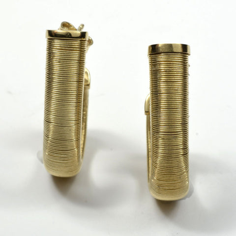 Mesh J Hoop Earrings