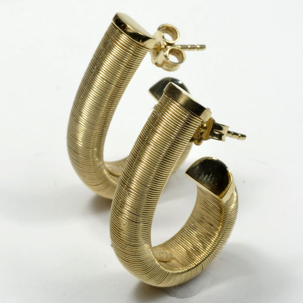 Mesh J Hoop Earrings