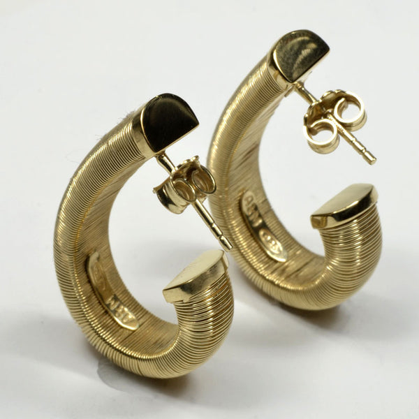 Mesh J Hoop Earrings