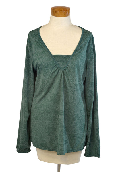 ExOfficio Women's Aza L/S V-Neck Tee/Dark Seaglass - Closeout
