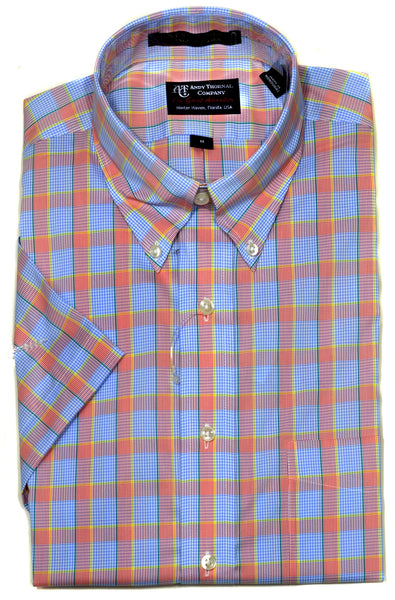 Andy Thornal Men's SS Performance BD Sport Shirt/Coral #213521P-70